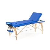 Массажный стол, деревянный, 3-х секционный MET Comfort W3, Синий