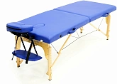 Массажный стол, деревянный, 2-х секционный MET Comfort W2, синий